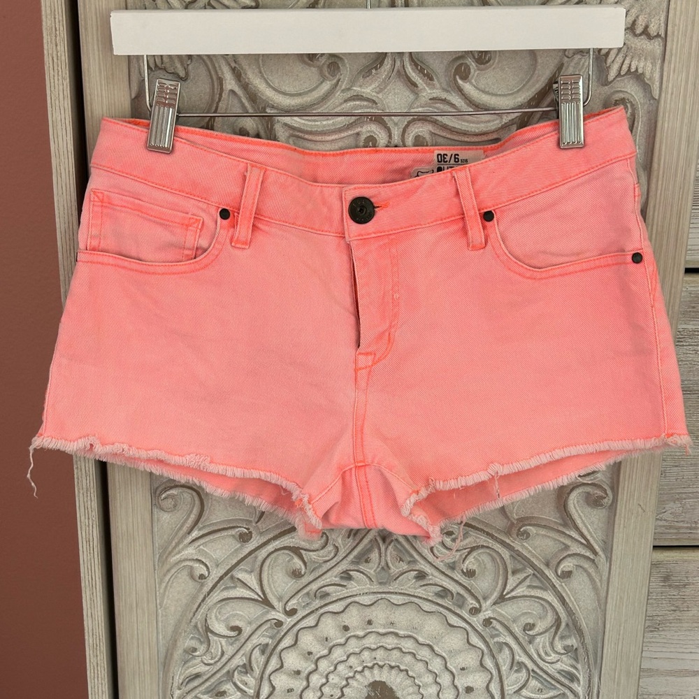Fox Neon Coral Denim Shorts